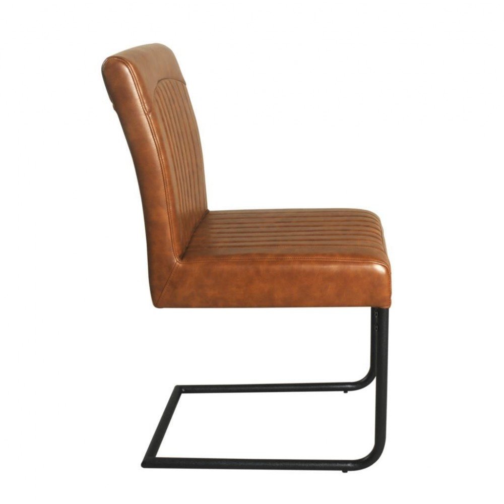 Tan Leather Dining Chairs X 4 Industrial Furniture £688.00