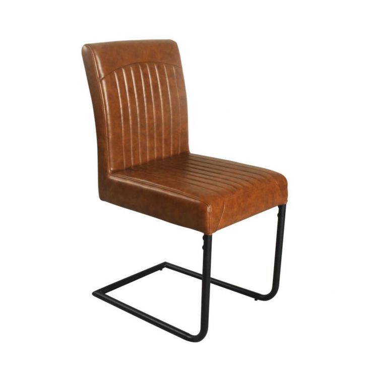 Brown Tan Leather Dining Chair | Industrial • Vintage UK
