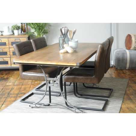 Tan Leather Dining Chairs X 4 Industrial Furniture Smithers of Stamford £750.00 Store UK, US, EU, AE,BE,CA,DK,FR,DE,IE,IT,MT,...