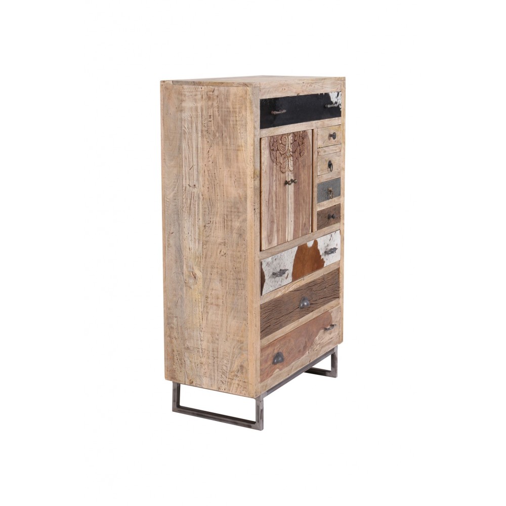Reclaimed Wood Asymmetric Chest Smithers Cabinets & Sideboards £757.67 Living Room Reclaimed Wood Steel product_features