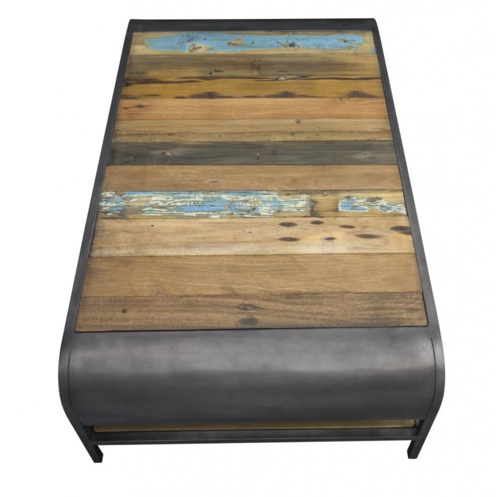 Industrial Reclaimed Coffee Table Smithers Reclaimed Wood Furniture £687.00 Living Room Reclaimed Boat Wood Recycled Steel pr...
