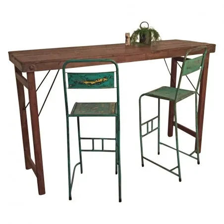 Factory Folding Reclaimed Wood Bar Table Smithers Industrial Furniture &pound;950.00 Bar Reclaimed Wood Iron product_features