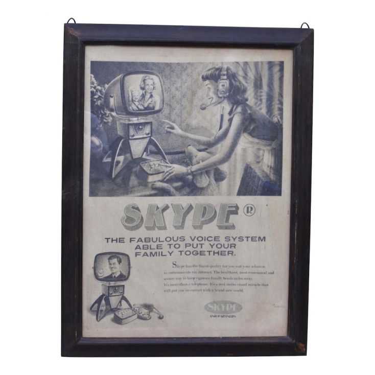Skype Wall Vintage Poster Frame Smithers Archives Smithers of Stamford £87.49 Store UK, US, EU, AE,BE,CA,DK,FR,DE,IE,IT,MT,NL...