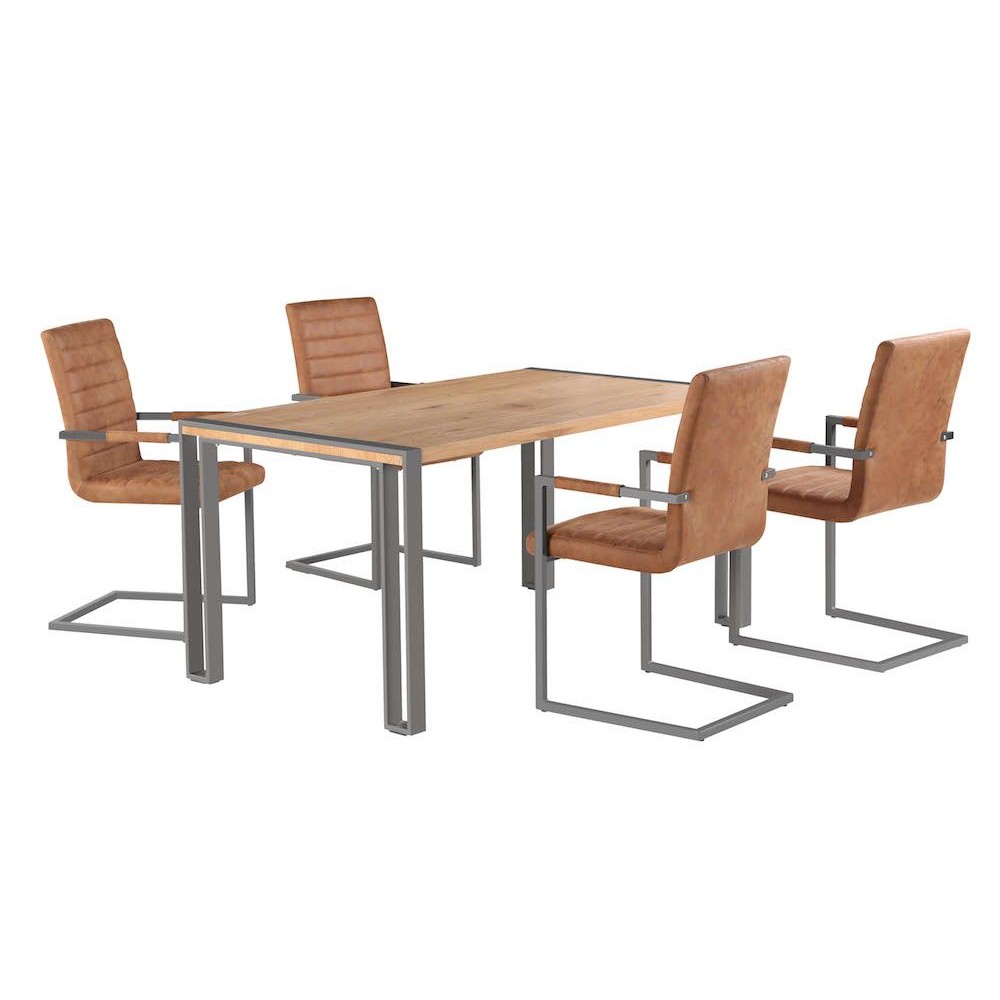 Vintage Helsing Dining Table & Chairs Smithers Archives £1,425.00 Dining Room Oak Veneer Steel product_features