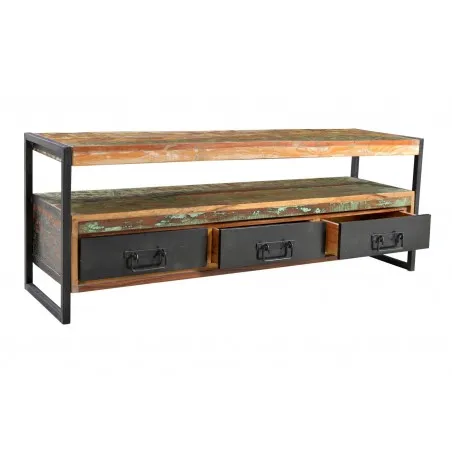 Lowboard Tv Cabinet Smithers Reclaimed Wood Furniture £1,549.00 Living Room Acacia Steel product_features