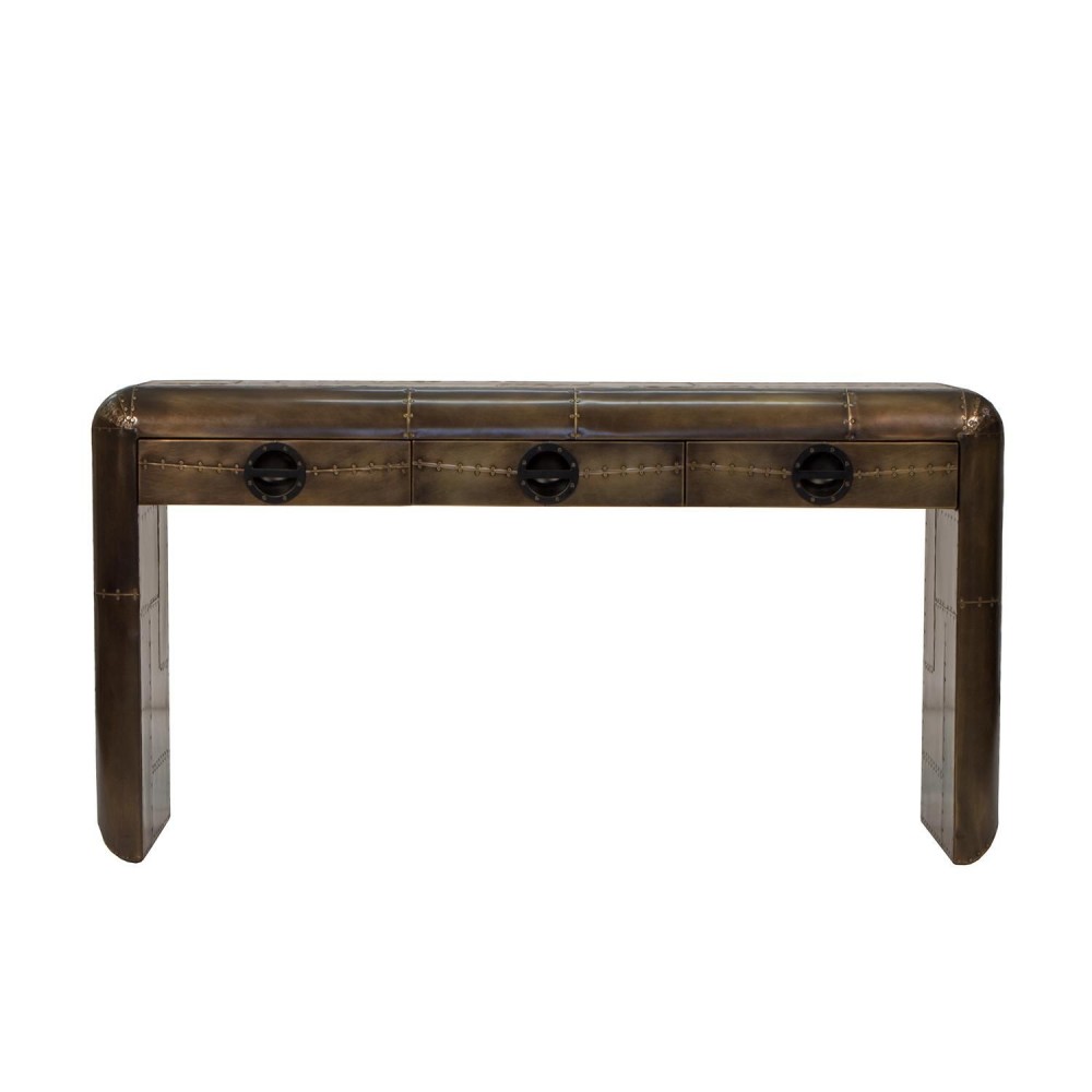 Spitfire Brass Console Table Smithers Aviator £1,204.00 Office Fir Wood Aluminium product_features