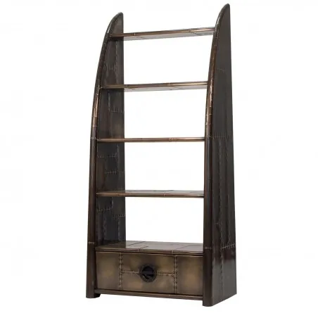 Luxury Brass Bookcase – Spitfire Aviator Design Smithers Aviator £2,400.00 Office Fir Wood Aluminium product_features