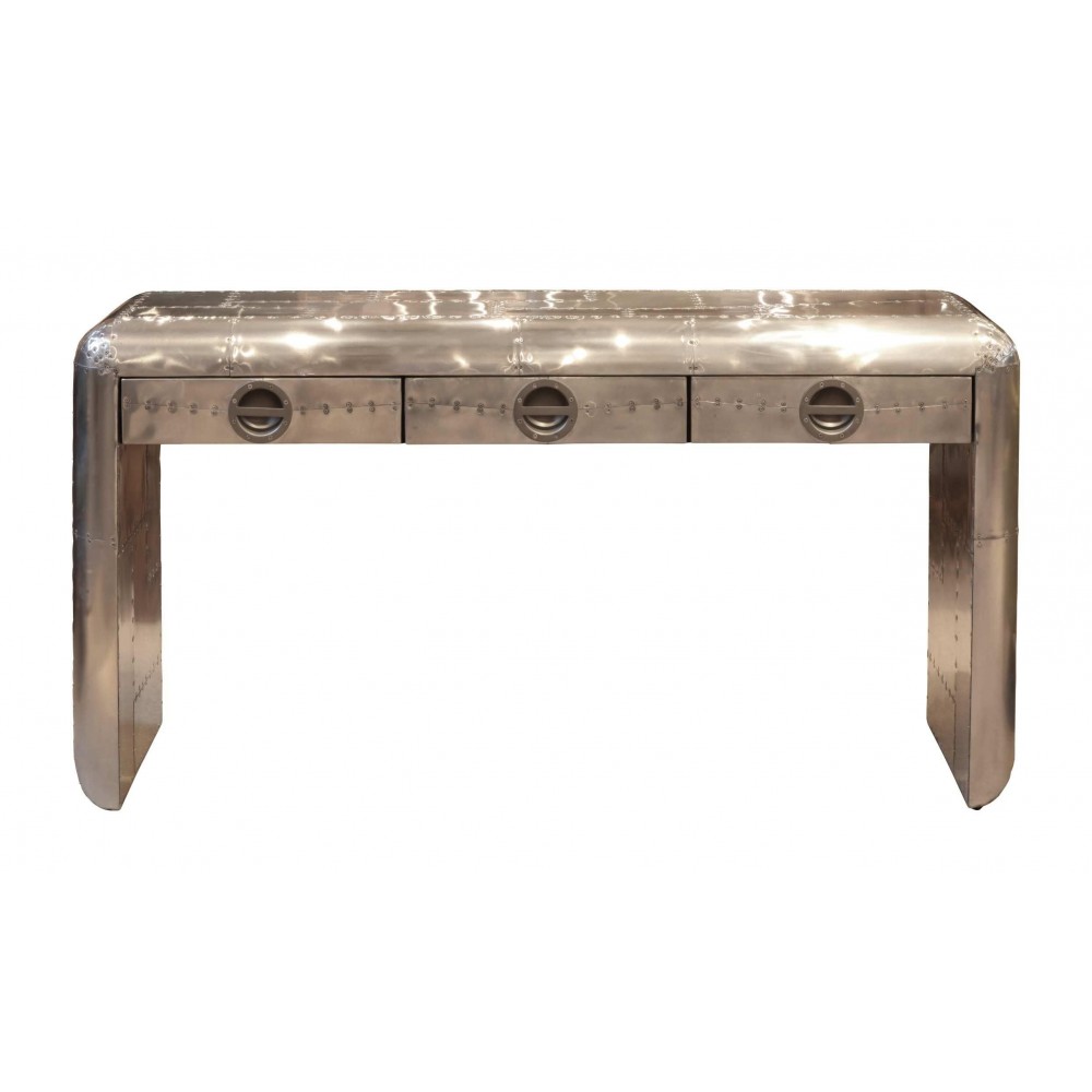 Spitfire Brass Console Table Smithers Aviator £1,204.00 Office Fir Wood Aluminium product_features
