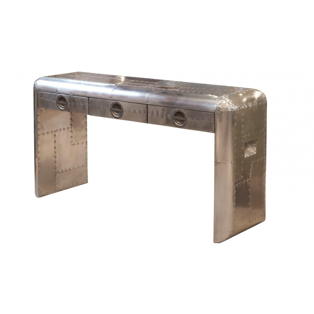 Spitfire Brass Console Table Smithers Aviator £1,204.00 Office Fir Wood Aluminium product_features