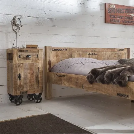 Menier Chocolate Factory Wood Bedside Table Smithers Vintage Furniture £619.00 Bedroom Mango Wood product_features