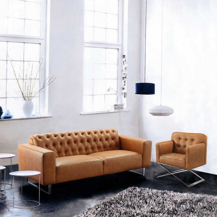Dijon Leather Brown Sofa, Retro Leather Sofas Uk