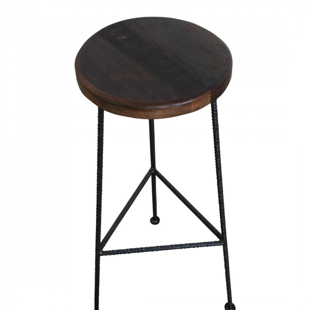 Factory Bar Stool Smithers Industrial Furniture £172.00 Reclaimed Boat Wood Rebar product_features