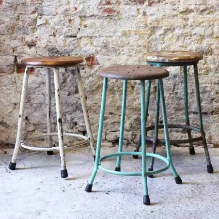 Science Lab Stool Smithers Industrial Furniture £160.00 Kitchen Diner Teak Wood Iron product_features