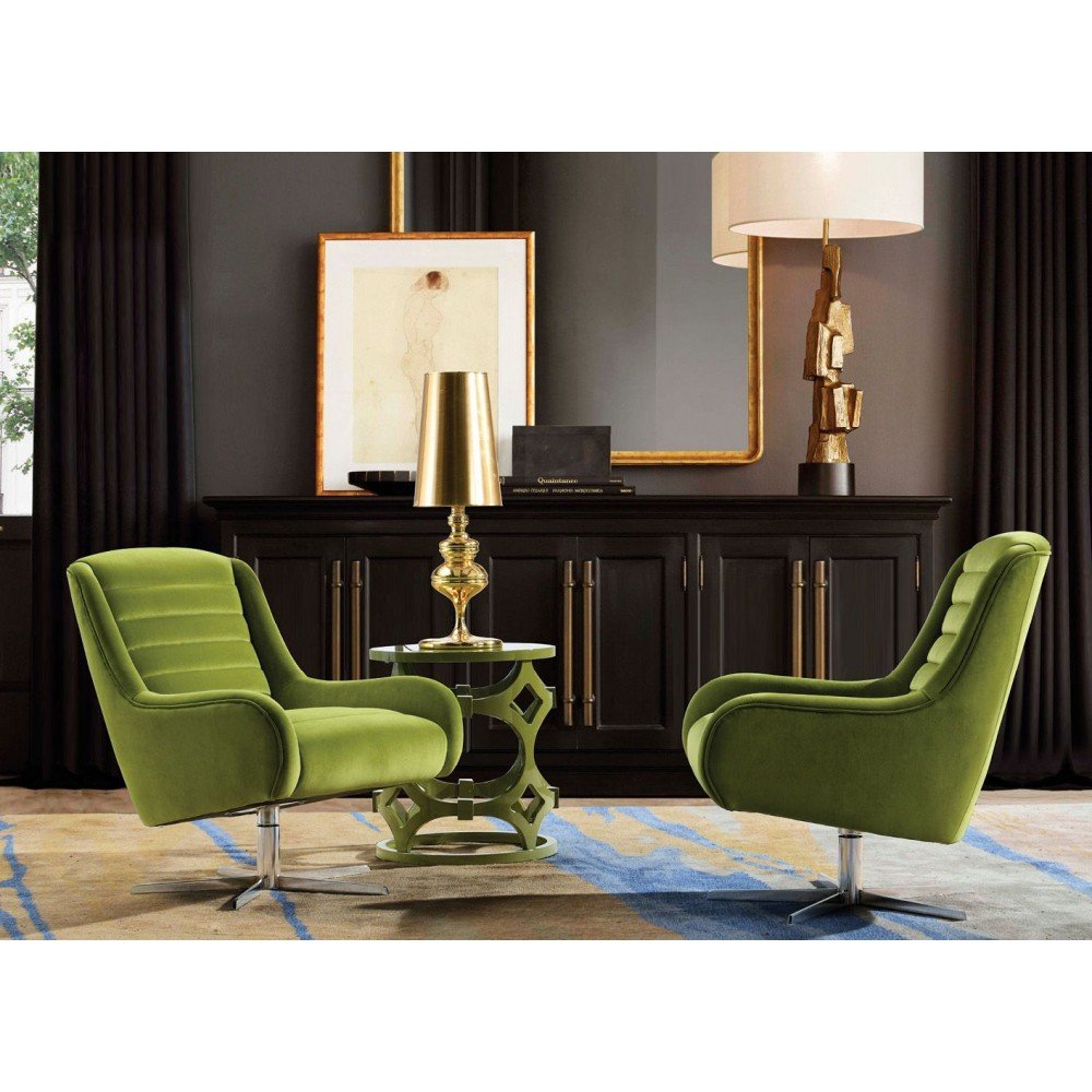 Vanhoose Swivel Green Velvet Armchair Archives £959.00 Stainless Steel product_features