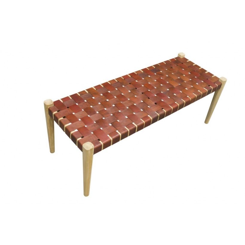 Woven Leather Bench • UK, US & Canada