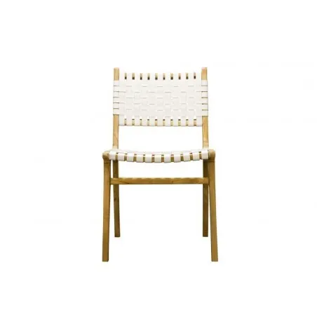 Woven White Leather Bedroom Chair Chairs £220.00 Dining Room Mango Wood product_features