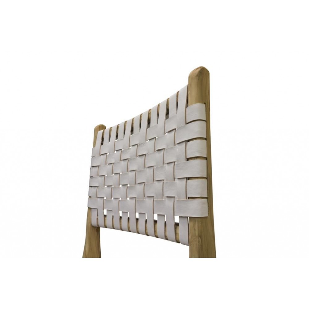 Woven White Leather Bedroom Chair Chairs £220.00 Dining Room Mango Wood product_features