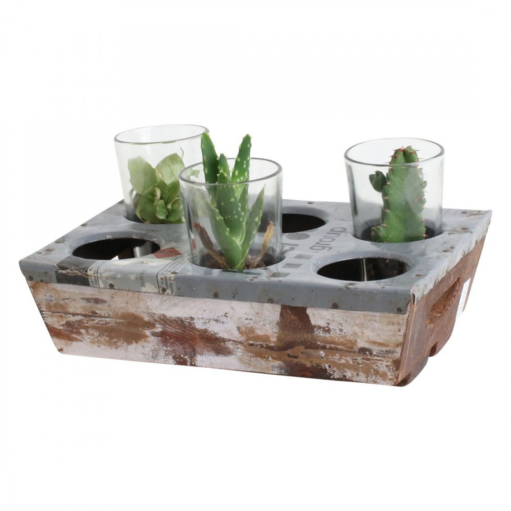 Reclaimed Wooden & Oil Drum Drinks Tray Tableware £60.00