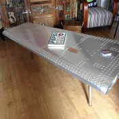Industrial Retro Aluminium Coffee Table Airplane Wing
