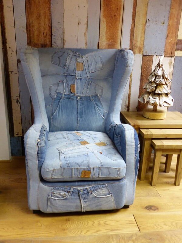 alt=" denim armchair"