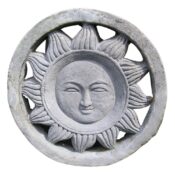 alt=" sunrise concrete face garden sculpture​