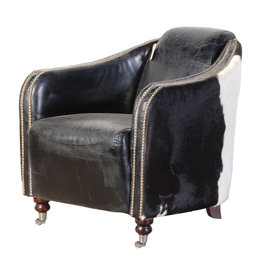 cowhide armchair