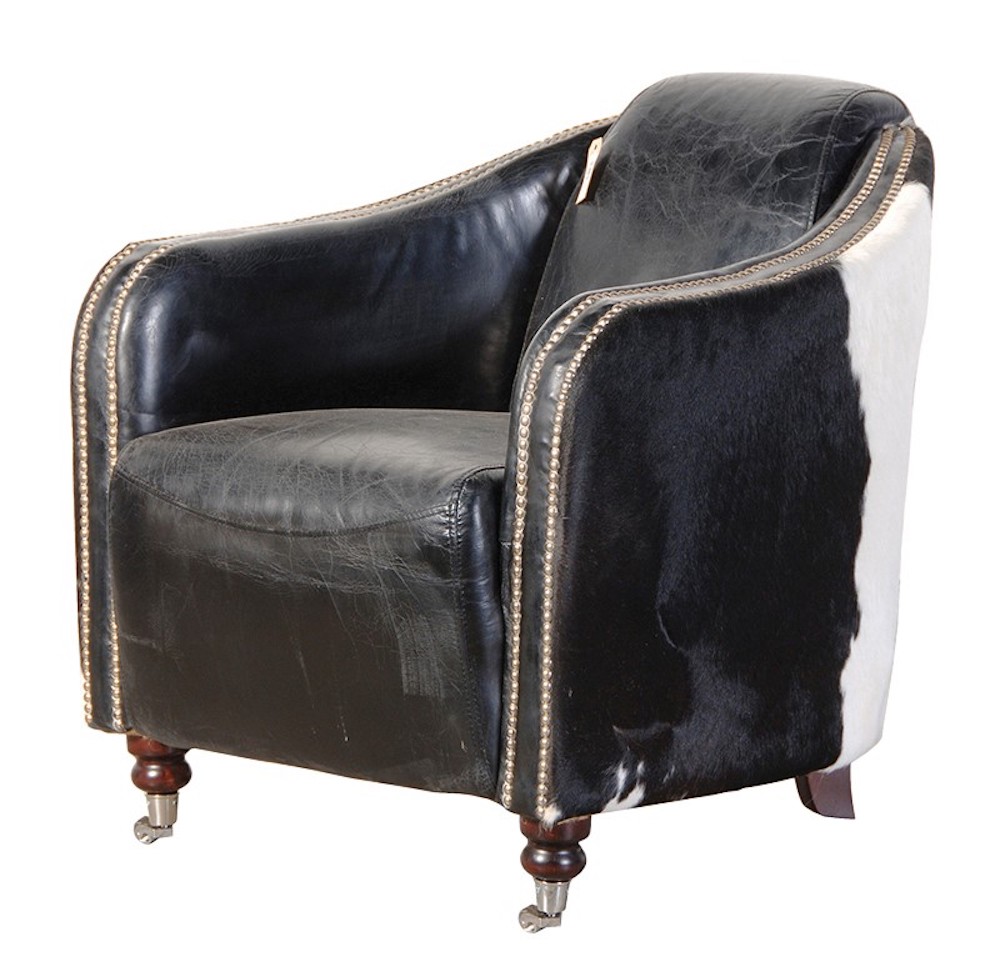 cowhide armchair