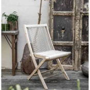 alt=“folding rope chair made from the best natural luxury wood”