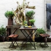 alt=“space saving dining table and chairs folding and fold up and stacking”