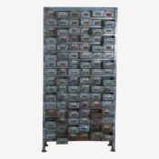 alt="blue metal locker industrial apothecary vintage antique office storage and bathroom lounge, Apothecary cabinets and drawer chests Smithers of London – Handmade in the UK"
