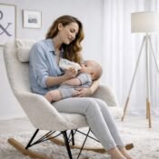 alt="nursery armchair and Rocking nursing chair“
