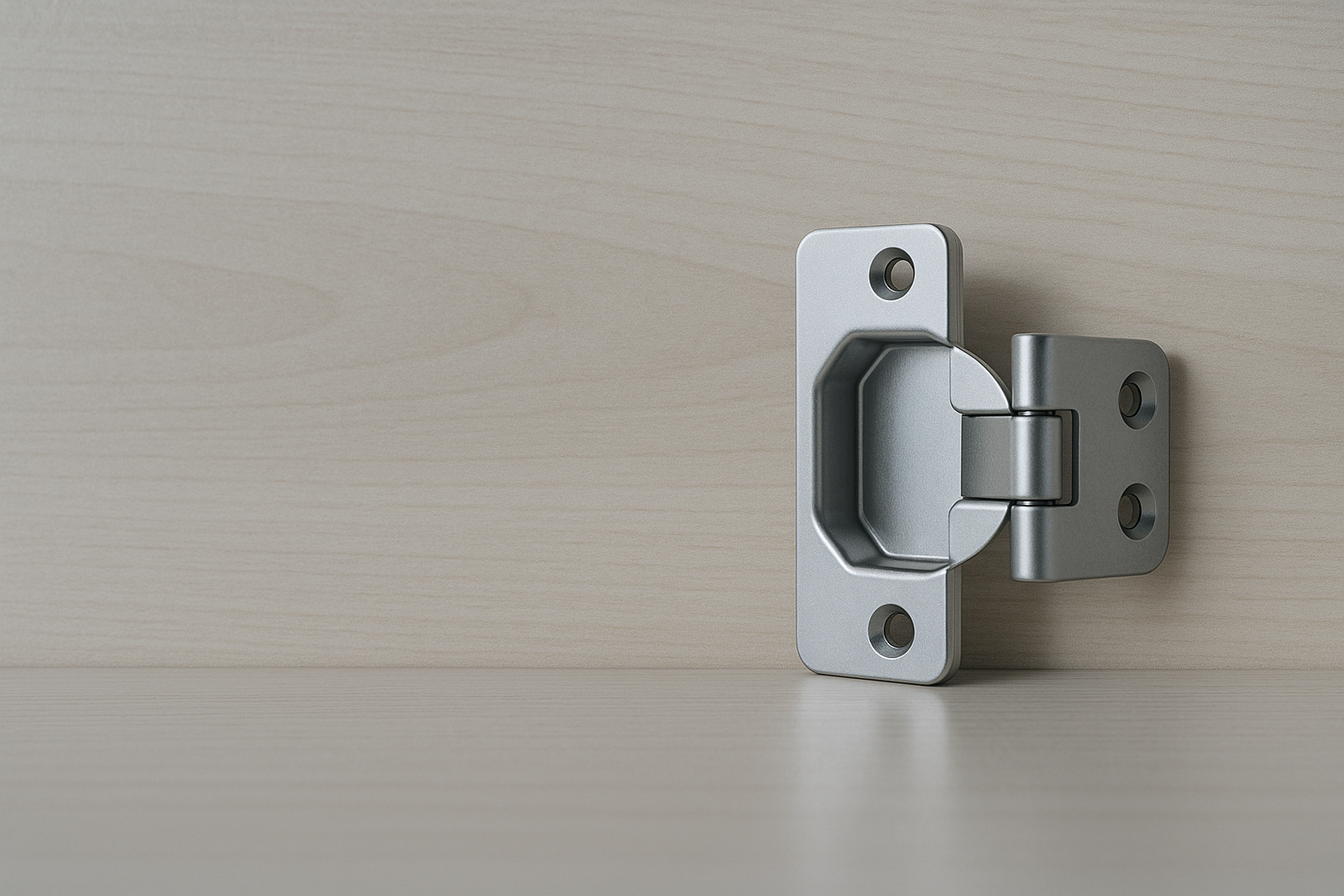 alt="Bespoke flush furniture door hinges"