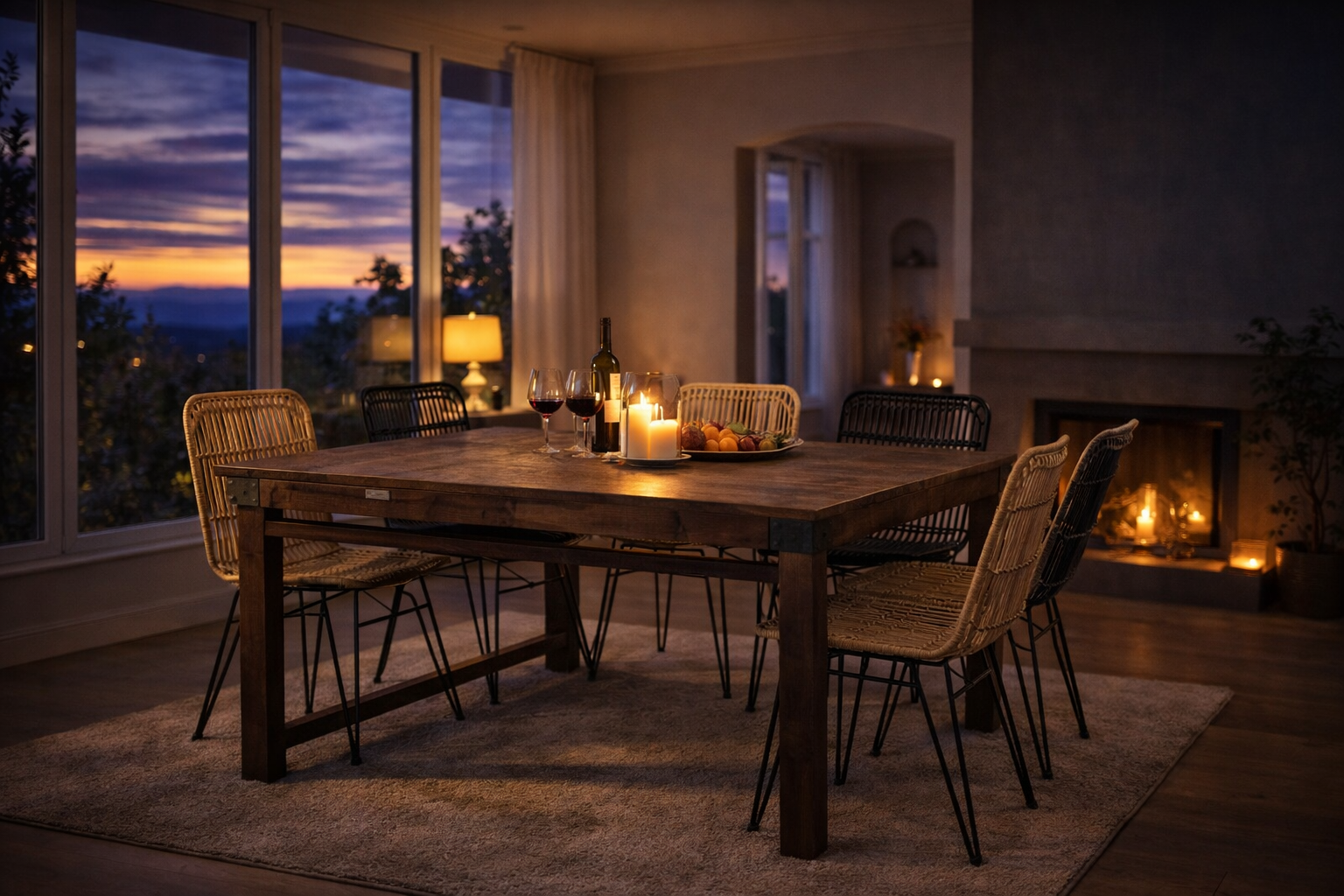 reclaimed furniture wood shelving in small apartment