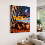 home business workspace with neon sign UK background