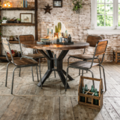 industrial reclaimed wood furniture coffee table in modern living room