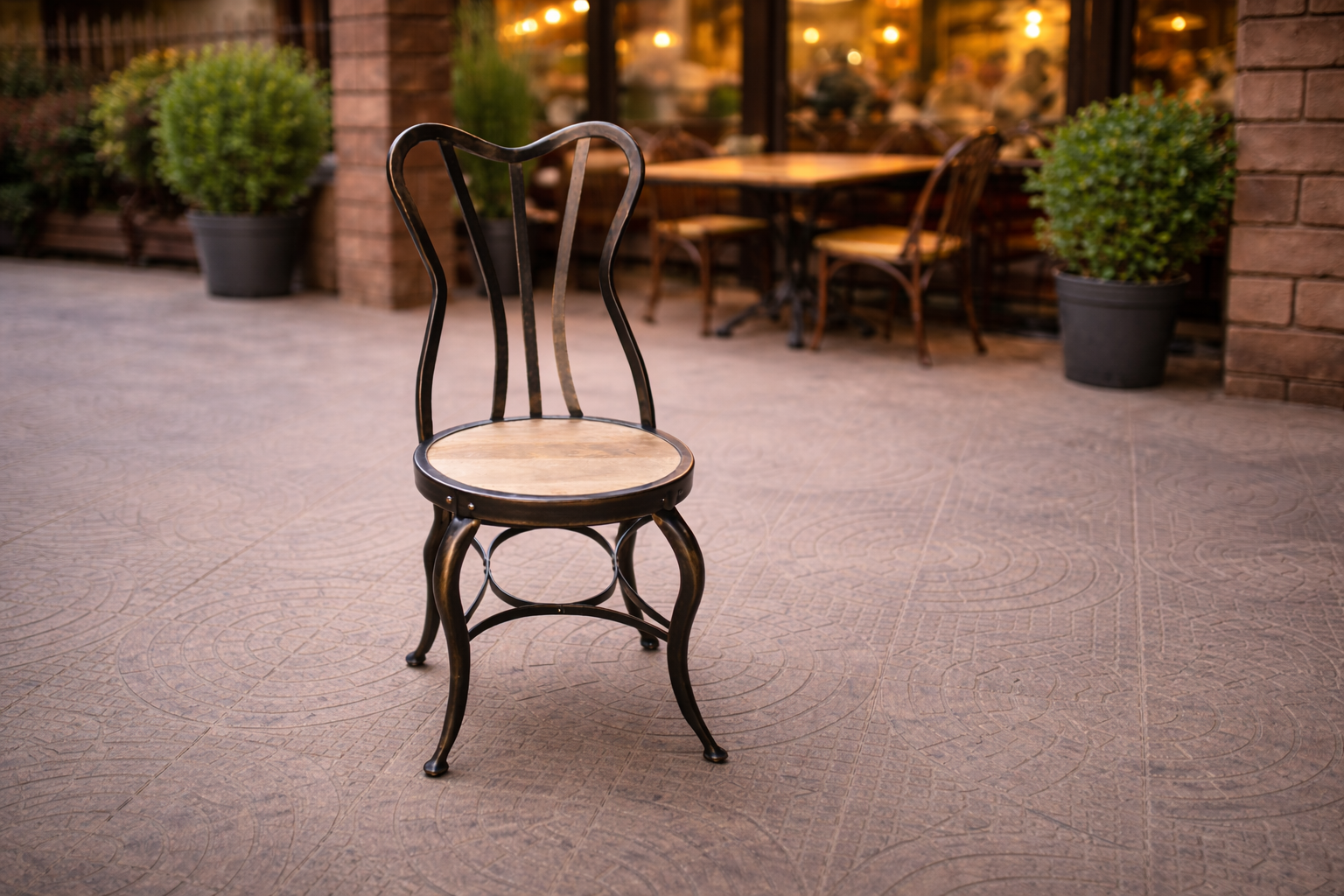 alt=" Toledo Metal Furniture Company industrial metal dining chair"