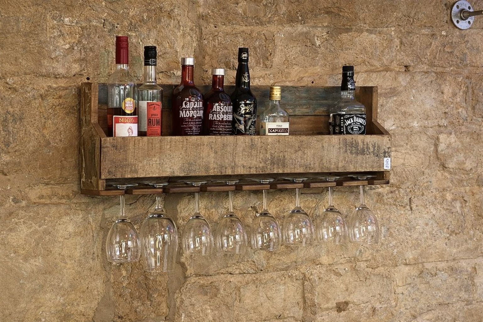 alt=" wall hanging wine holder"