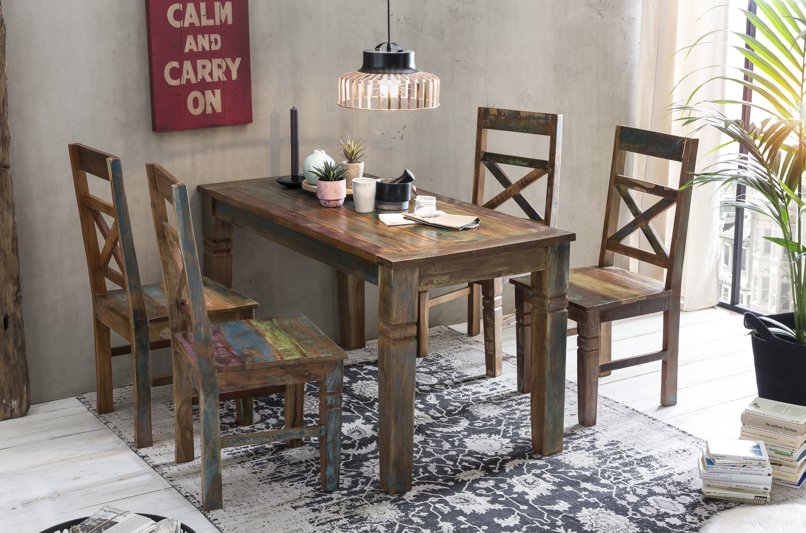 reclaimed boat wood dining table​