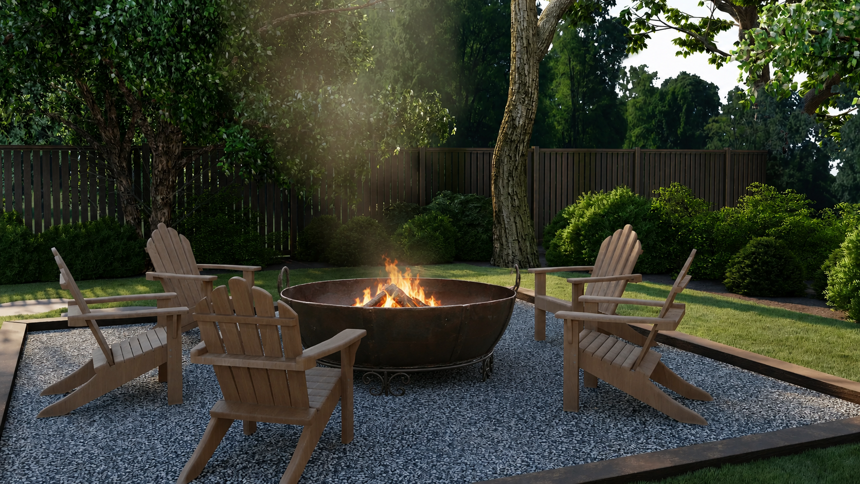 biggest fire pit in garden outdoor with chairs 