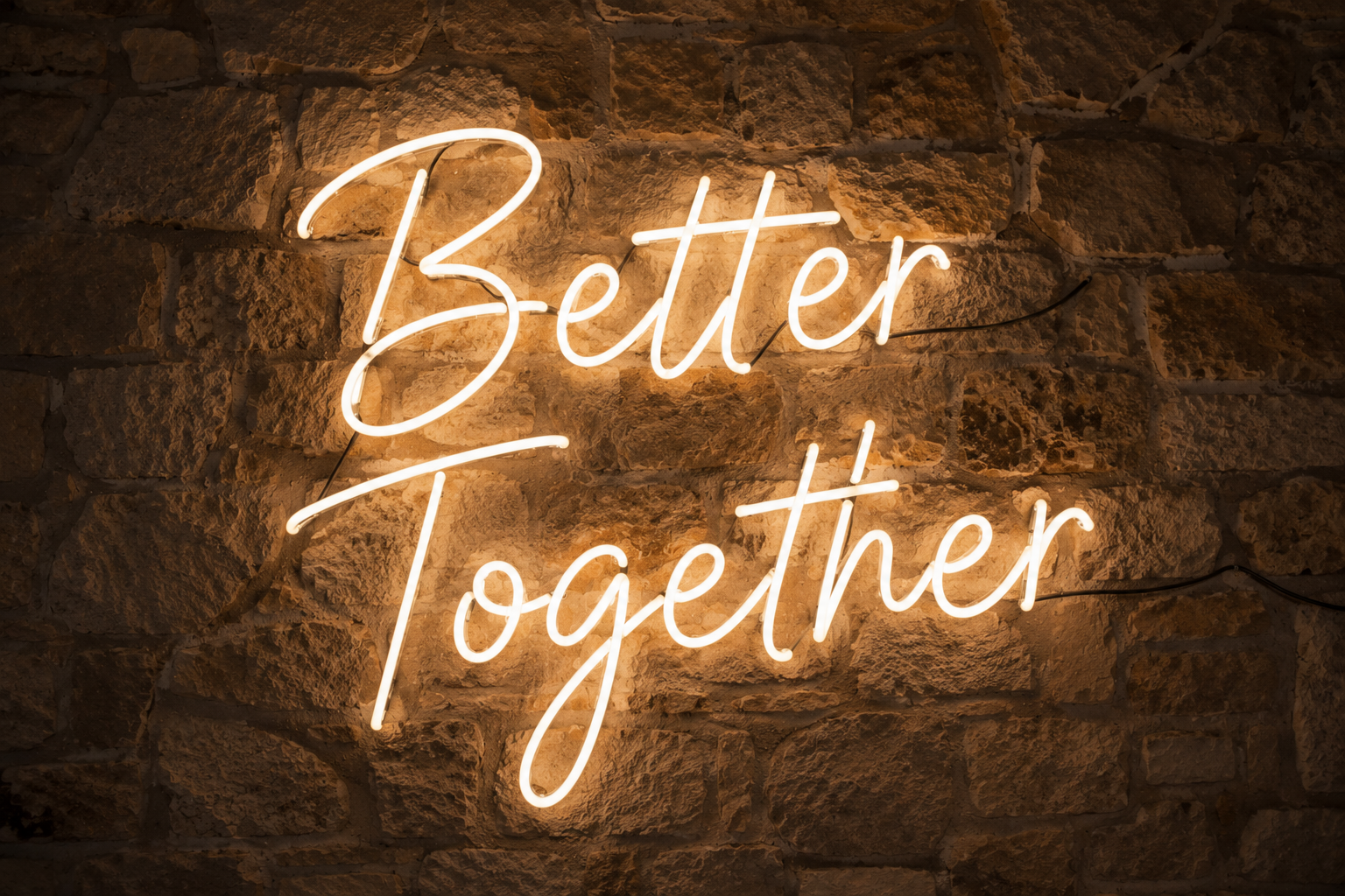 better together neon light sign