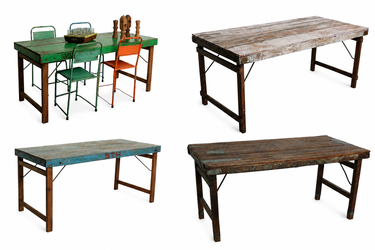 folding wood dining table and tables made from reclaimed wood